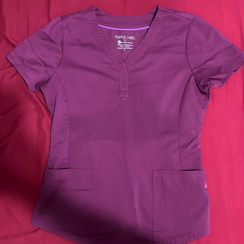 Purple Label plum scrub top